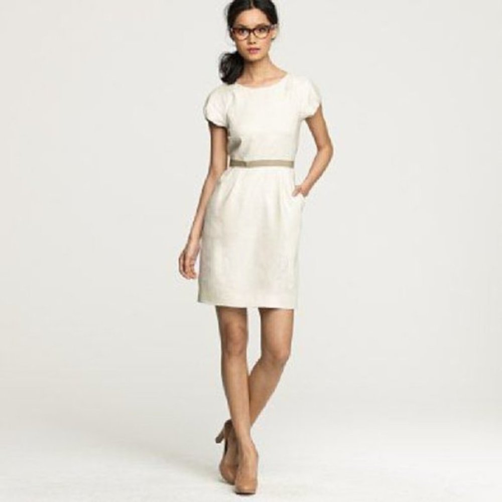 J. Crew Summer Hours Blue Linen Dress 14